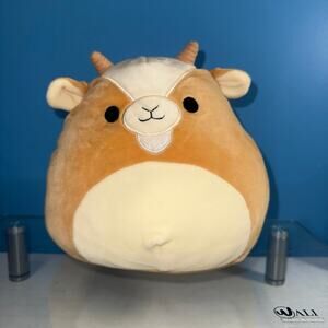 Squishmallows Grant the Goat Plush 8” Tan Cream Stuffed Animal EUC